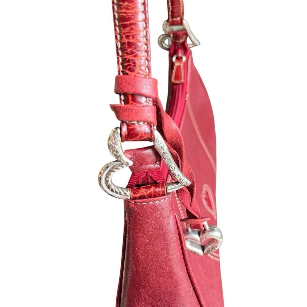 Brighton Hilda Moon Purse Bag Red Leather, Small Shoulder, Embossed READ - Picture 5 of 10